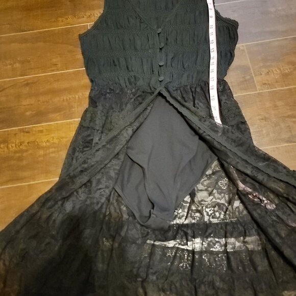 Free People Sweet Saloon Sleeveless Maxi Bodysuit Women L Lace Whimsical Castle - Picture 4 of 8